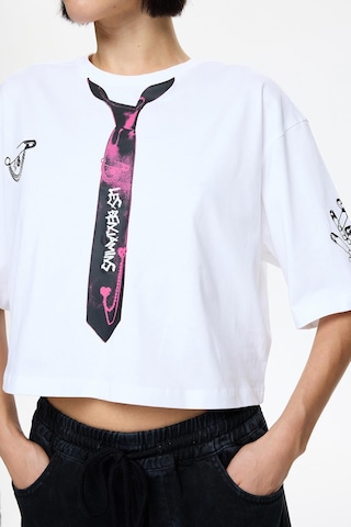 Les Benjamins Les Benjamıns Crop Oversızed Tee 005 M Beyaz