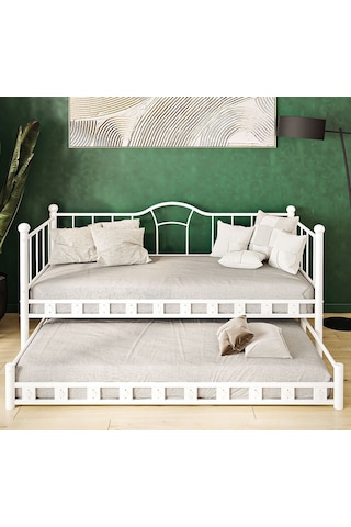 Missidea Kamelya Daybed Yavrulu Beyaz Karyola 90x200 Cm 90 x 200
