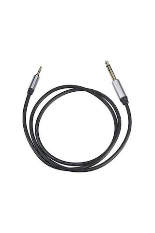 Pazly 3,5-6,5mm Alüminyum Alaşımlı Ses Kablosu, Erkekten Erkeğe Bağlantı, Siyah/gümüş