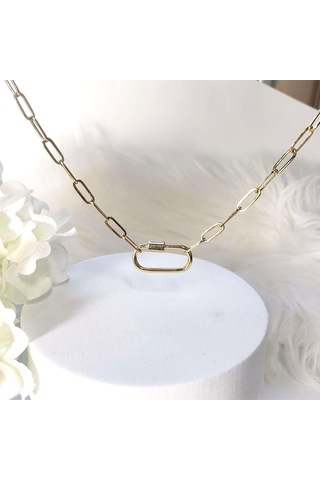 Paslanmaz Çelik Temel Canlı Zincir Kolye Fırın Vakum Elektrokaplama Çok Yönlü Bayan Kolyesi Altın