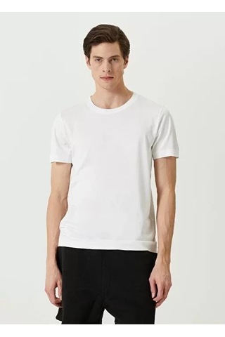 Veraura Lifestyle Unisex Basic Bisiklet Yaka Regular T-shirt - Beyaz