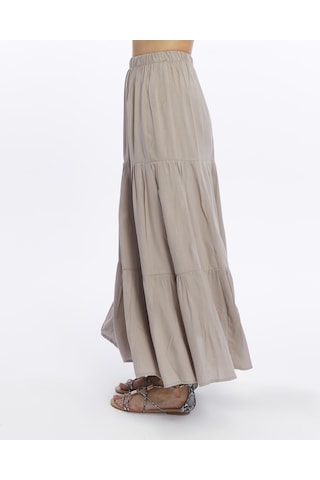 Nora Uzun Etek-3228 Vizon