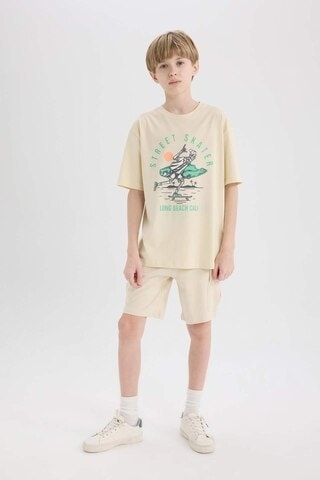 DeFacto Erkek Çocuk Beli Lastikli Kargo Cepli Şort B5868A825HSBG734