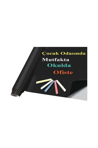 Yazı Tahtası H&f Kara Tahta Yazılabilir Rulo Yazı Tahtası Kendinden Yapışkanlı Silinen Sticker Genel