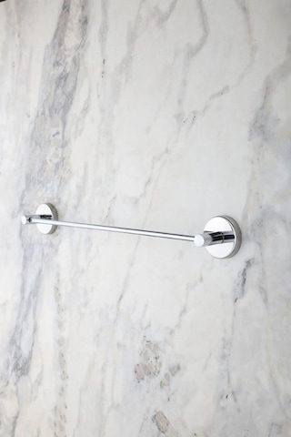 MultiStore Krom Uzun Havluluk/Tuvalet Kağıtlığı/Bornoz Askısı/Diş Fırçalık 4'lü Banyo Aksesuar Seti Krom