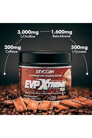 Evogen Evp Xtreme No Preworkout Pump Mental Focus Iced Mocha Coffee 40 Servings