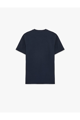 Koton Regular Fit Kısa Kollu Bisiklet Yaka Nakışlı Pamuklu Tişört Lacivert 6sam10104mk Lacivert