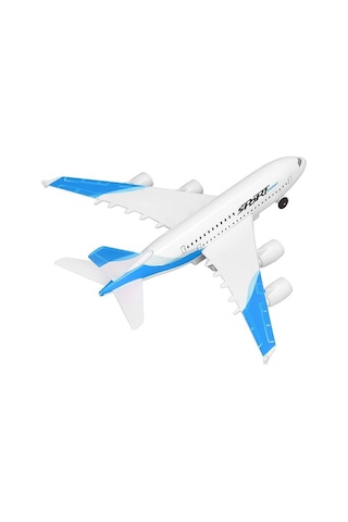 Ctoys Çek Bırak Metal Yolcu Uçağı Işıklı Sesli Mavi A3806a