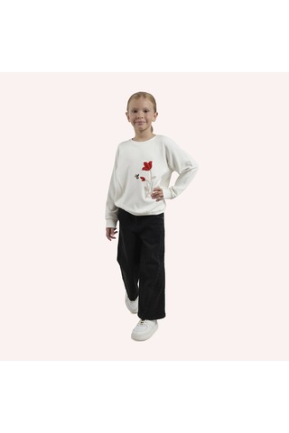Panço Kız Çocuk Denim Pantolon Siyah