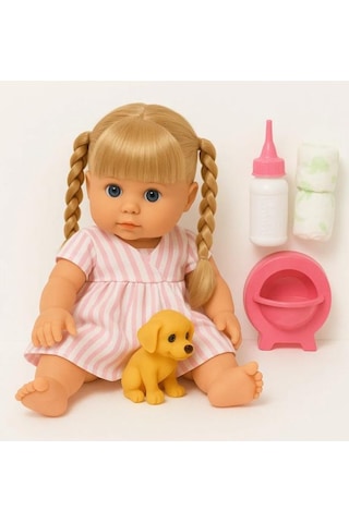 Saçları Örgülü Sarı Saçlı Altını Islatan Masal Okuyan Melis Bebek