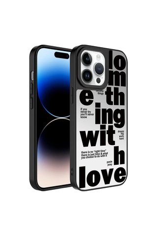 Apple Uyumlu iPhone 14 Pro Max Kılıf Aynalı Desenli Kamera Korumalı Parlak Zore Mirror Kapak