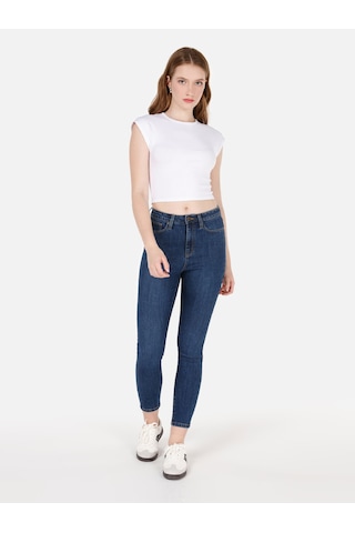 Colins 760 Diana Süper Dar Kesim Yüksek Bel Dar Paça Mavi Kadın Pantolon Cl1071322 Denim