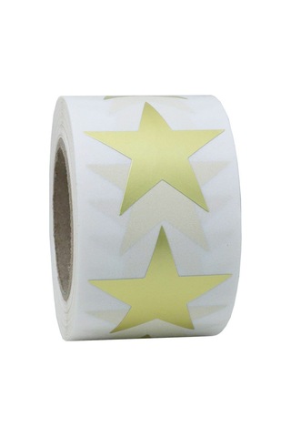 1 Rulo Beş Yıldızlı Çıkartma Teşekkür Ederim Çıkartmaları Altın Çok Renkli