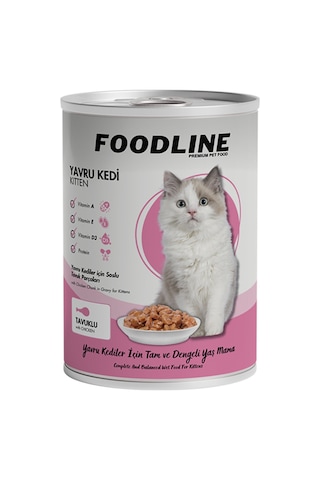 Foodline Tavuklu Yavru Kedi Konservesi 24 x 400 G
