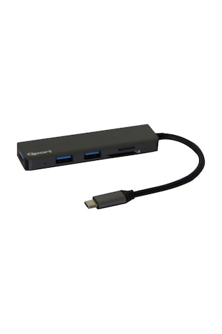 Qport Q-Tu4 Type-C To Usb 3.0 3Port+Sd +Micro Sd +Type-C Çevirici