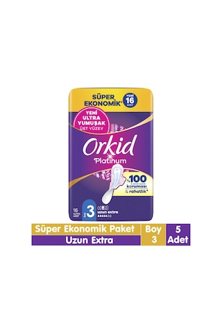 Orkid Platinum Uzun Ekstra Süper Ekonomik Paket 16x5 80 Adet