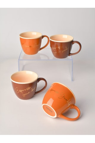 Toprak Tonlarında Porselen Kupa 200 Ml Espresso Fincanı D Renkli