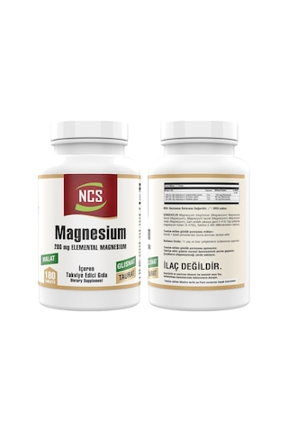 Ncs Magnesium Malat Taurat Glisinat Element Formül 180 Tablet + Nevfix Vitamin D3 Sıvı Sprey 20 ml