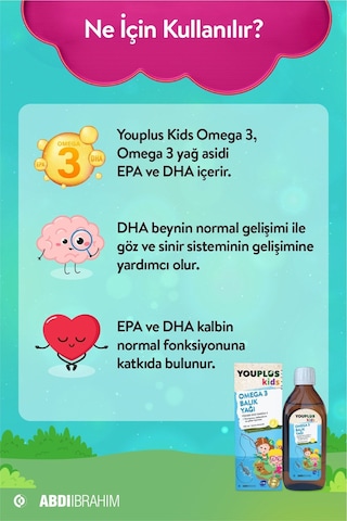 Youplus Kids Omega 3 150 Ml Balık Yağı