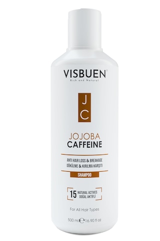 Visbuen Jojoba Kafein 15 Doğal Aktifli Saç Dökülmesine Karşı Şampuan 500 ML