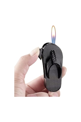Mini Terlik Tasarımlı Alevli Çakmak Benzersiz Hediyelik Aksesua - Siyah
