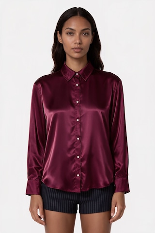 Hiccup Msn Kadın Polyester Likralı Tişört Bordo Kırmızı