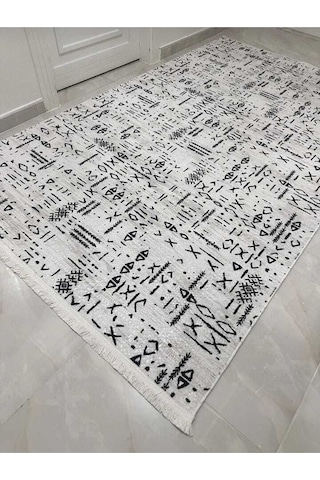 Seria Halı Çin Desen Kaymaz Halı Gri