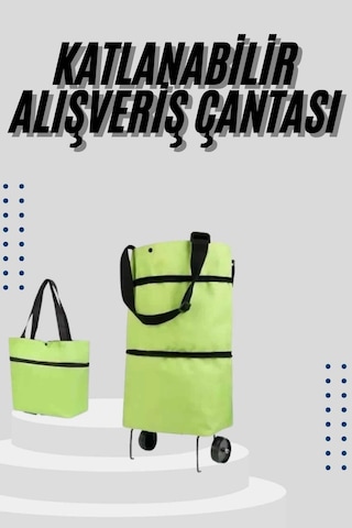 Znv Zenvia Mey İthalat Katlanabilir Tekerlekli Çantalı Çarşı Pazar Arabası Alışveriş Çantası Piknik Çanta