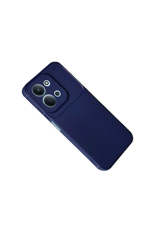 Xiaomi Redmi 15c 5g Uyumlu Kılıf Karbon Tasarım Kamera Korumalı Silikon Telefon Kılıfı Kapak Lacivert