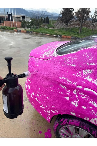 %95 Cilalı Pembe Oto Şampuanı 5 Lt + Hediye Köpük Atan Basınçlı Pompa 2 Lt