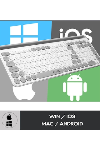 EKW-28 2.4G+Bluetooth BT1+BT2 Çoklu Cihaz Bağlantılı Ulta İnce Q (Mac-Wın-Ios-Android) Kablosuz Klavye