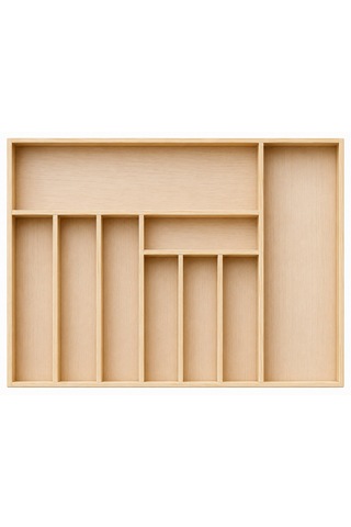 Ayfiwood 54x39 Cm Kaşıklık Çekmece İçi Düzenleyici Doğal Ahşap Mutfak Organizer Çatal Bıçak Ve Servis Gereçleri