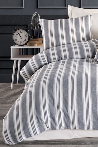 Eponj Home Sport Çizgili Nevresim Takımı Tek Kişilik Soft Line Antrasit Antrasit