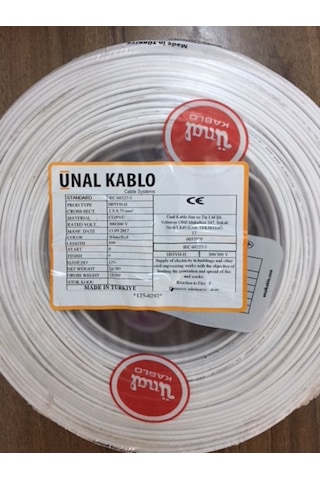 Ünal Marka 2X0.75 Kordon %100 Bakır 5-10-15-20-30-50-100 Metre