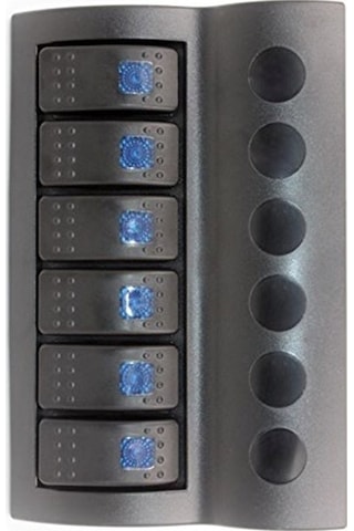 Bfy 6'Lı Switch Mavi Işıklı Ve Otomatik Sigortalı Panel Mavi