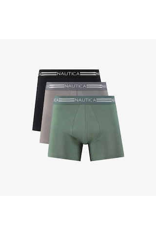 Nautica Erkek Gri Standart Fit 3'lü Boxer Düz X55006t Gri