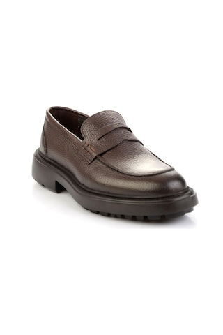 Bambi Kahve Hakiki Deri Erkek Loafer Ayakkabı E01054200440 Kahve
