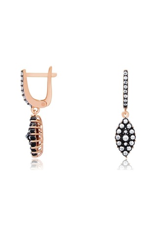 Diamond Line - Gülaylar - Pembe Altın 14 Ayar Elmas Görünümlü Küp N11.9222