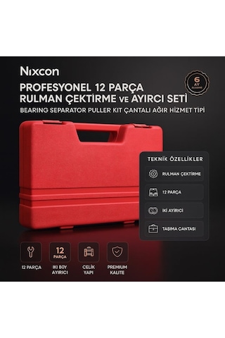 Profesyonel 12 Parça Rulman Çektirme Ve Ayırıcı Seti Bearing Separator Puller Kit Çantalı Ağır Hizmet Tipi
