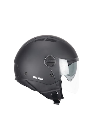 Cgm 116A Aır Açık Kask Siyah Uzun Vizör+ Güneş Vizörlü Siyah
