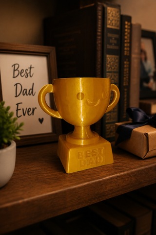 Best Dad Yazılı Babalar Günü Hediyesi Dekoratif Kupa Biblo, Babaya Özel Masa Üstü Ödül Kupası Tasarımlı Anlamlı Hediye 11x10 Cm