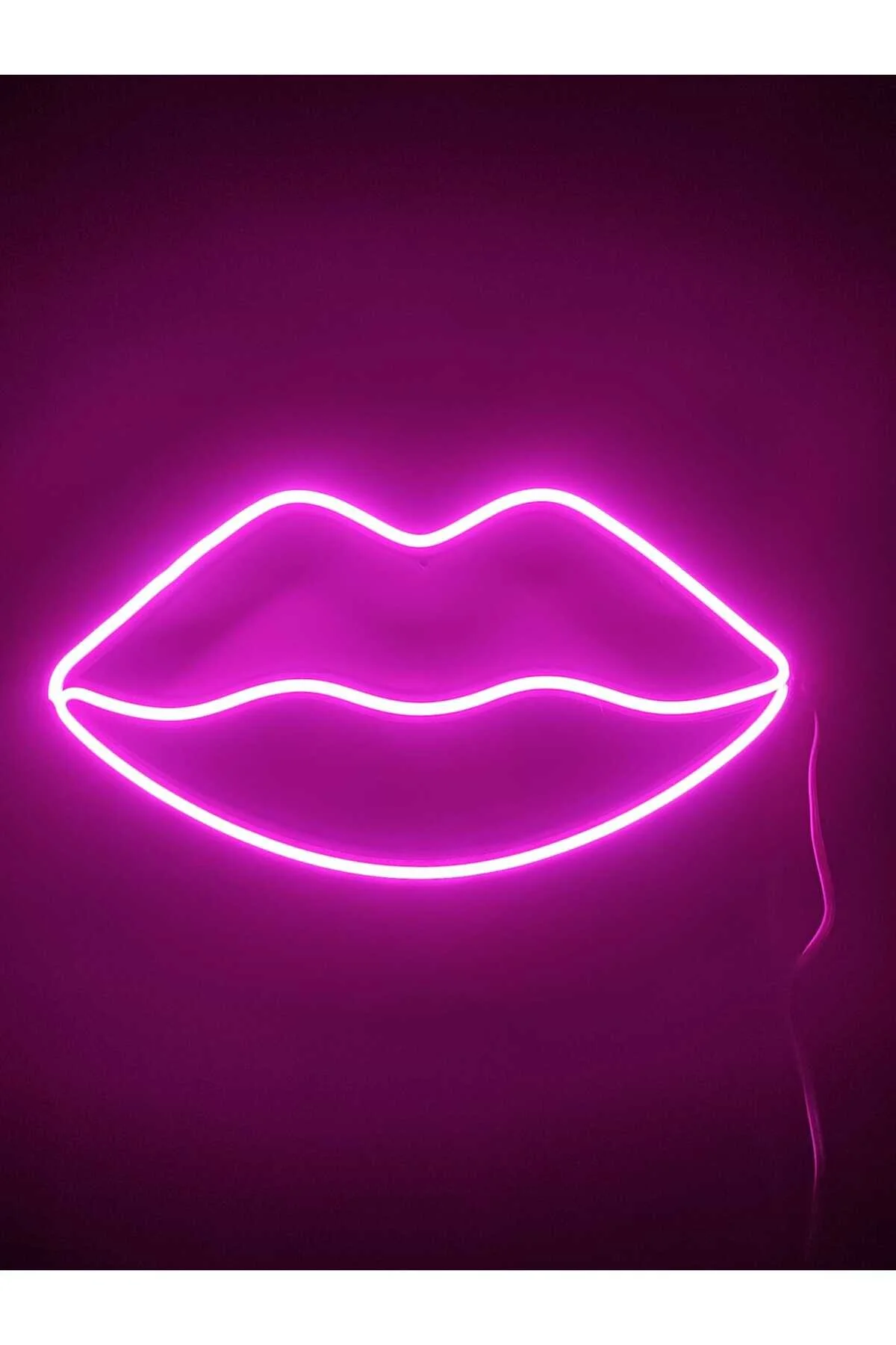 Dudak Neon Led 3d Baskı Pembe