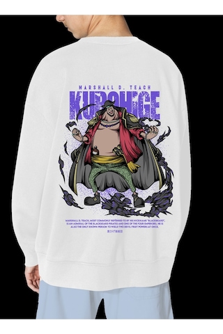 Unisex Beyaz Teach Baskılı Hoodie Oversize Kapşonsuz Sweatshirt Beyaz