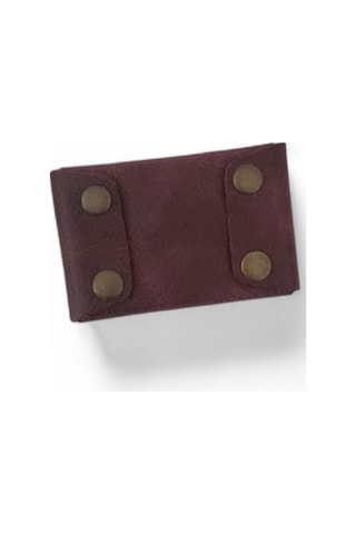 Hedea Origami Deri Kartlık Bordo Bordo