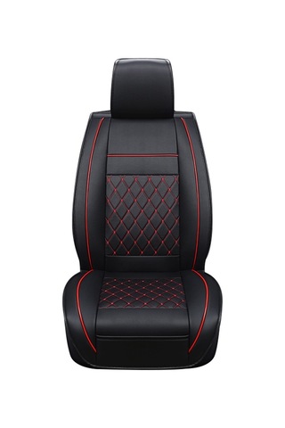 Araba Derisi Tam Kapsamlı Koltuk Minderi Kılıfı, Standart Versiyon, Sadece Bir Koltuk Siyah Kırmızı