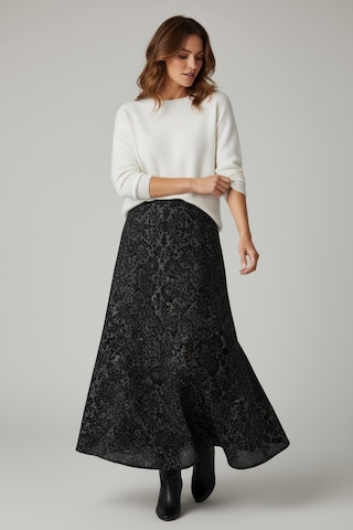 Kadın Beli Lastikli Desenli Sekiz Parça Balık Etek Mor