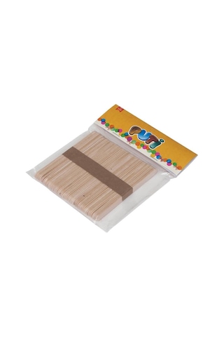 Puti Ahşap Çubuk Natural Geniş 50'Li