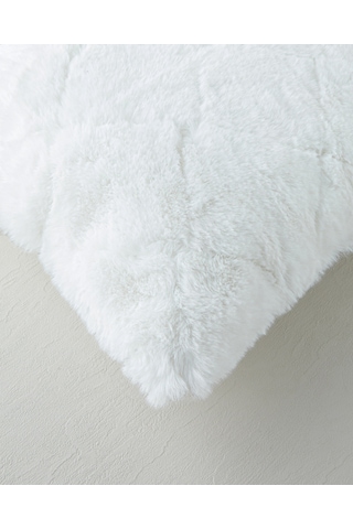 English Home Soft Touch Rabbit Pelüş Kırlent Kılıfı 45x45 Cm Beyaz Beyaz