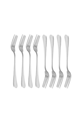 Qingmipy 8 Adet 20 Cm Uzun Saplı 18/10 Çelik Yemek Çatal Seti - Dayanıklı, Rustsuz, Yıkama Makinesine Uygun Gümüş