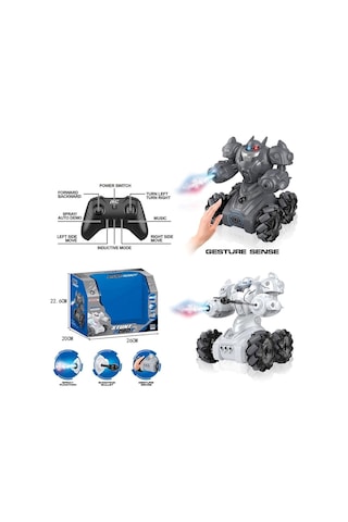Syr-666-861 Kumandalı Şarjlı Işıklı Roket Ve Buhar Atan Robot Araba -vardem Oyuncak